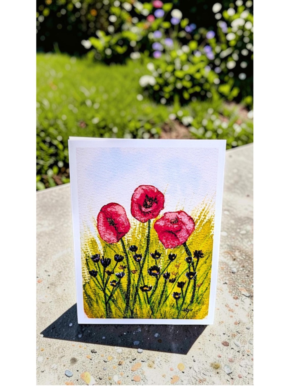 12 Watercolor Notecards: Whimsical Wildflowers (4.25" x 5.5") - Picture 2 of 8